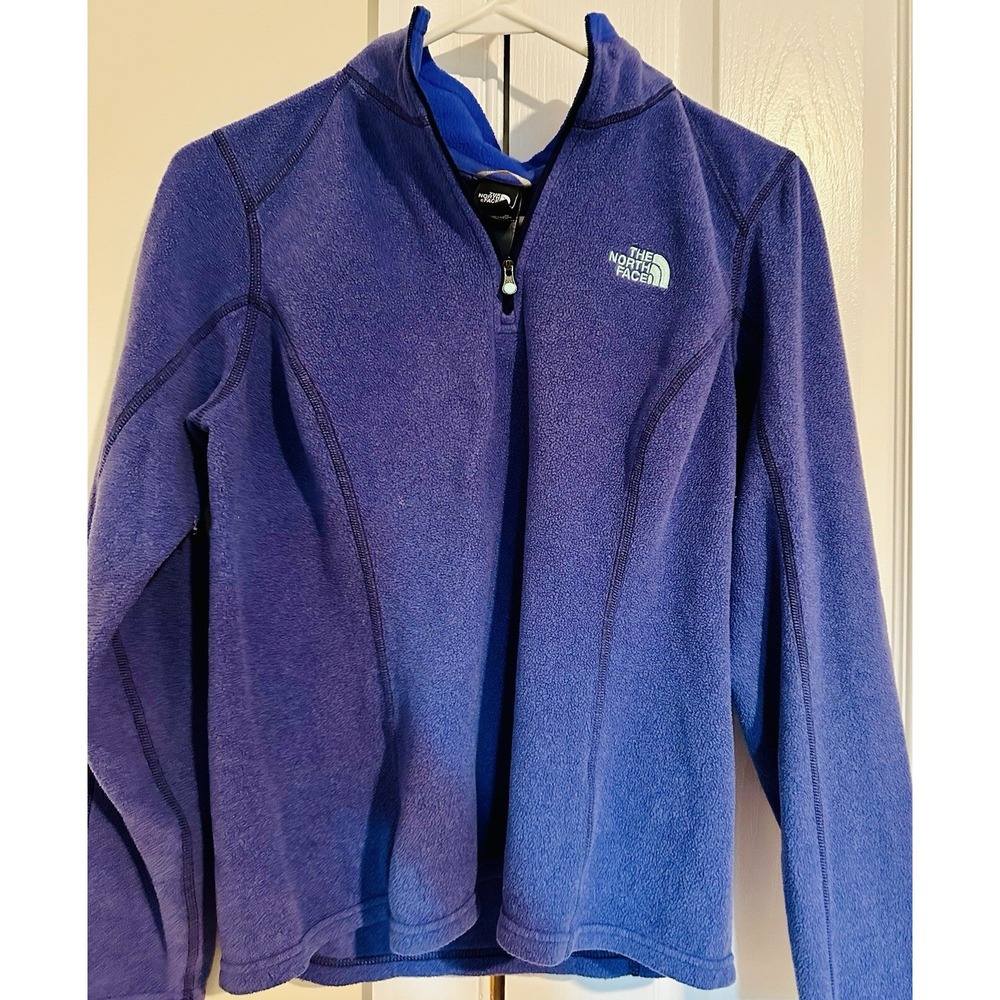 The North Face Womens Purple Fleece 1/4 Zip Pullover Jacket‎ Top M